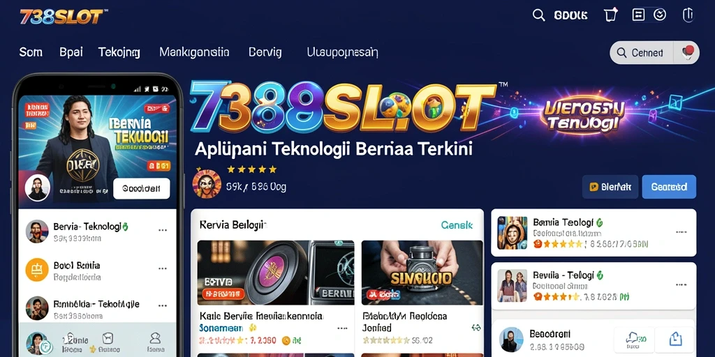 Antarmuka aplikasi 738SLOT yang modern dan menarik.