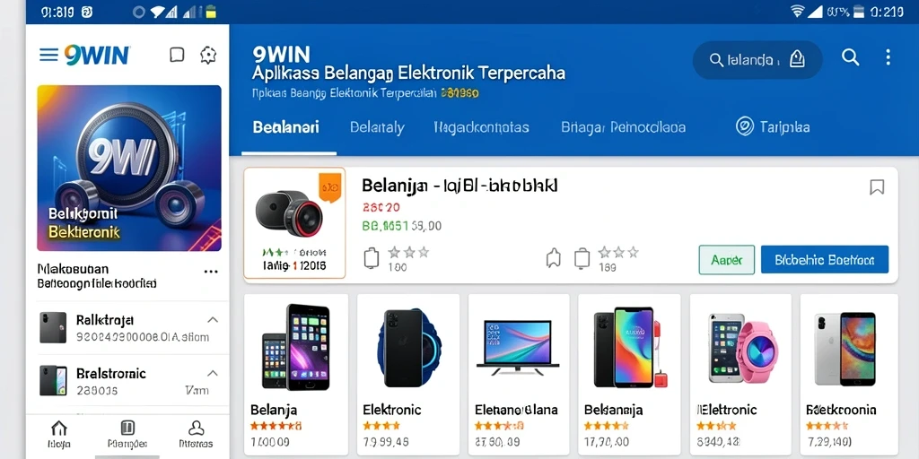 Antarmuka pengguna 9WIN yang menarik dan fungsional untuk belanja elektronik.