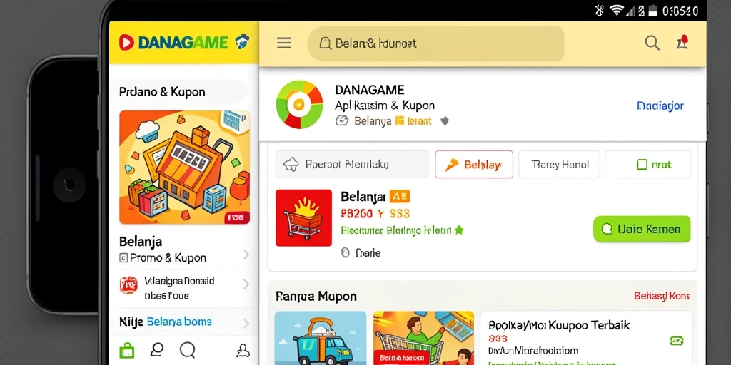 Antarmuka intuitif DANAGAME untuk promo dan kupon.
