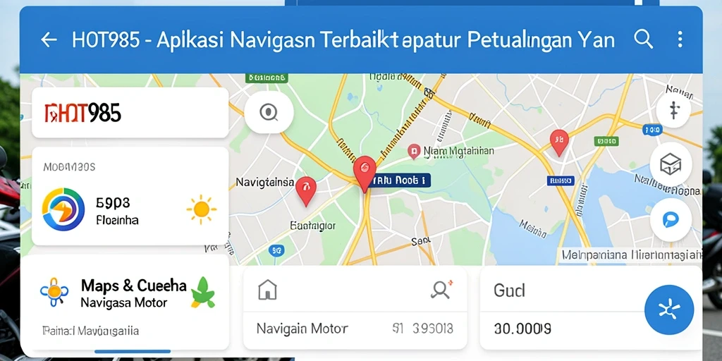 Antarmuka aplikasi HOT985 yang informatif untuk Navigasi Motor.