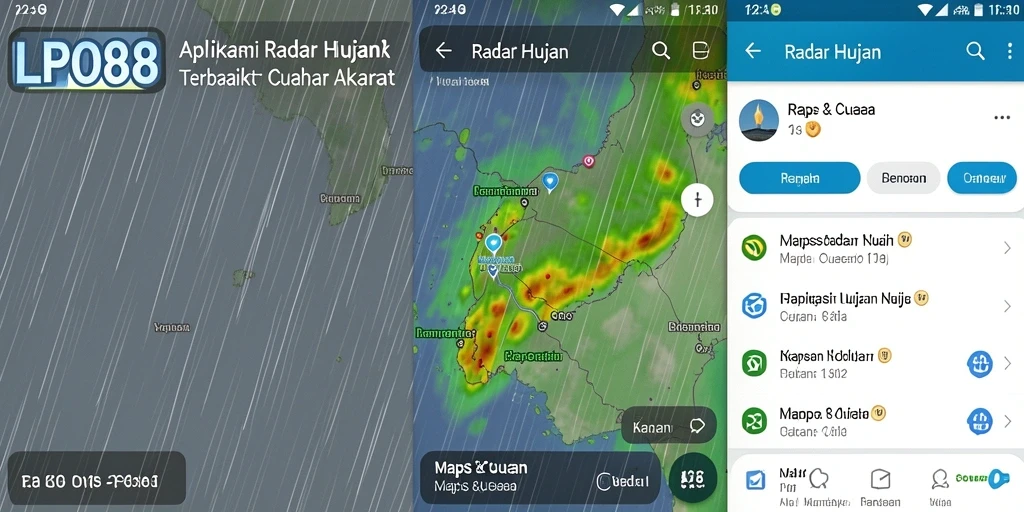 Tampilan antarmuka LPO88 yang menunjukkan radar hujan secara jelas.