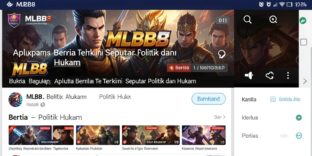Tampilan antarmuka aplikasi MLBB8 yang informatif dan menarik.