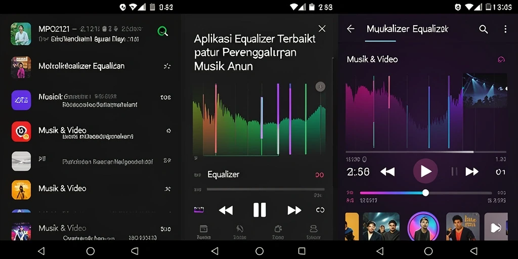 Antarmuka menarik aplikasi Equalizer MPO2121 dengan berbagai fitur.